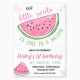 One in a Melon Watermelon Birthday Invitation