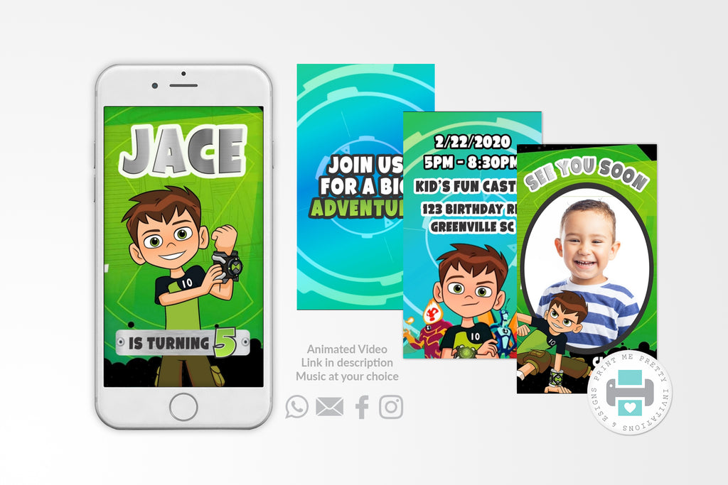 Ben 10 Video Invitation - Print Me Pretty