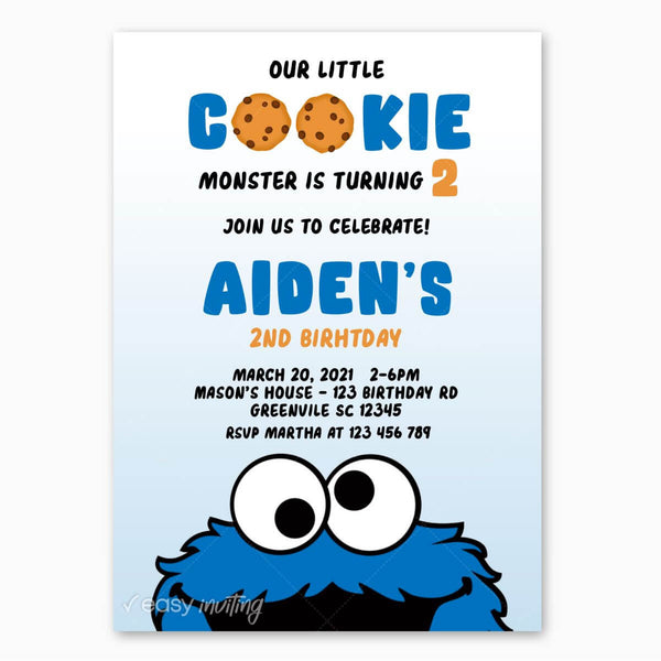 Cookie Monster Birthday Invitation – Easy Inviting