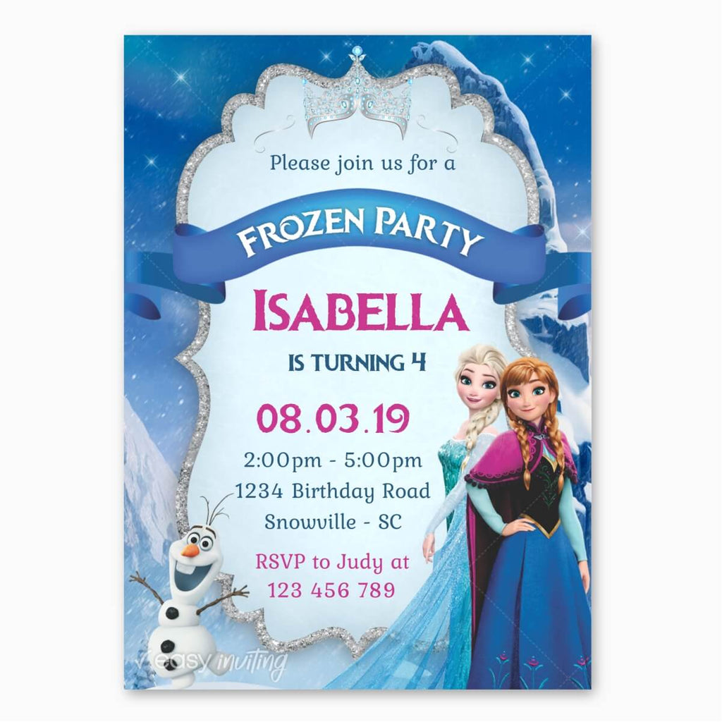 Frozen Birthday Party Printable Templates