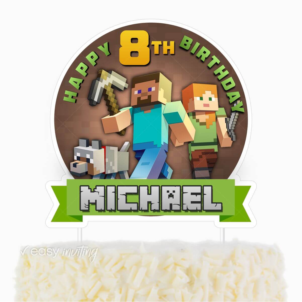MINECRAFT Edible Cake Toppers Round – Cakecery