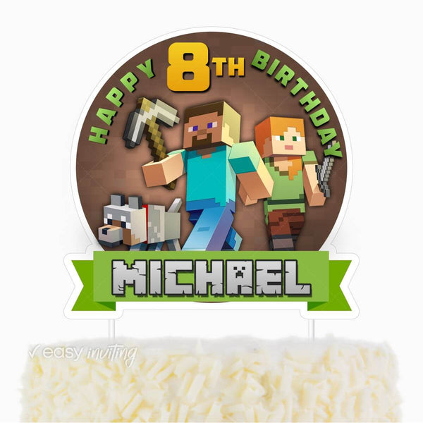 Funny Minecraft: Free Printable Cake Toppers. Here you have some Free  Printable Cake Toppers … | Minecraft party, Party printables free, Minecraft  cake toppers