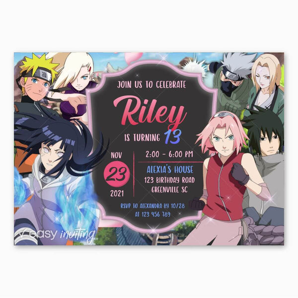 10 BEST] Invitations Naruto, DIGITAL, WHATSAPP