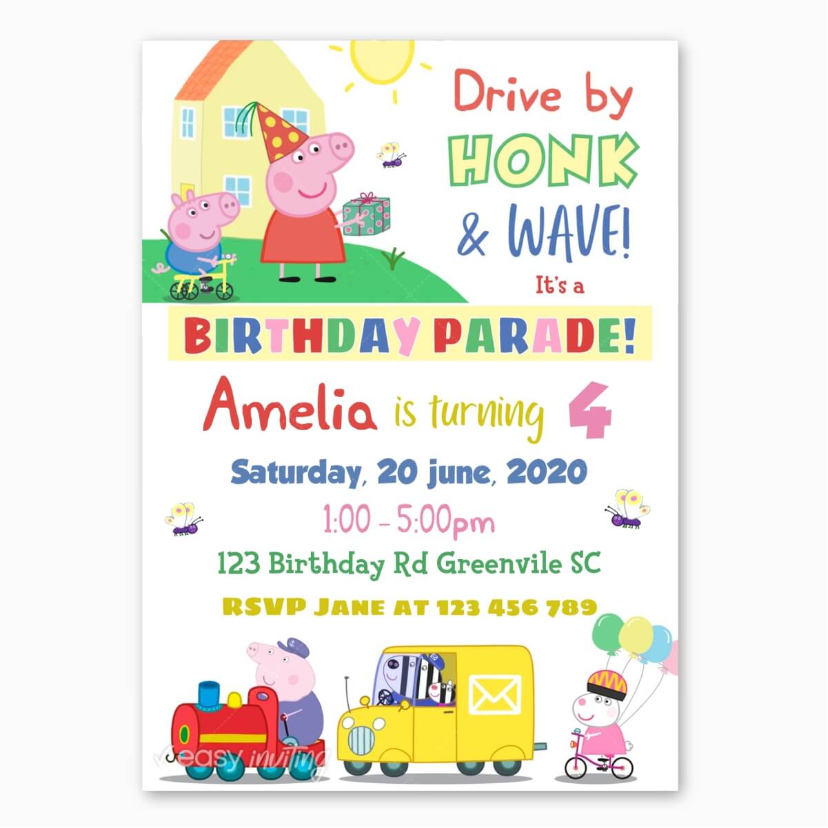 GRATIS] Invitación Peppa Pig, Editable