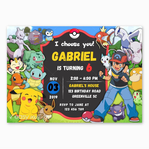 Pokemon Sword and Shield Birthday Invitation