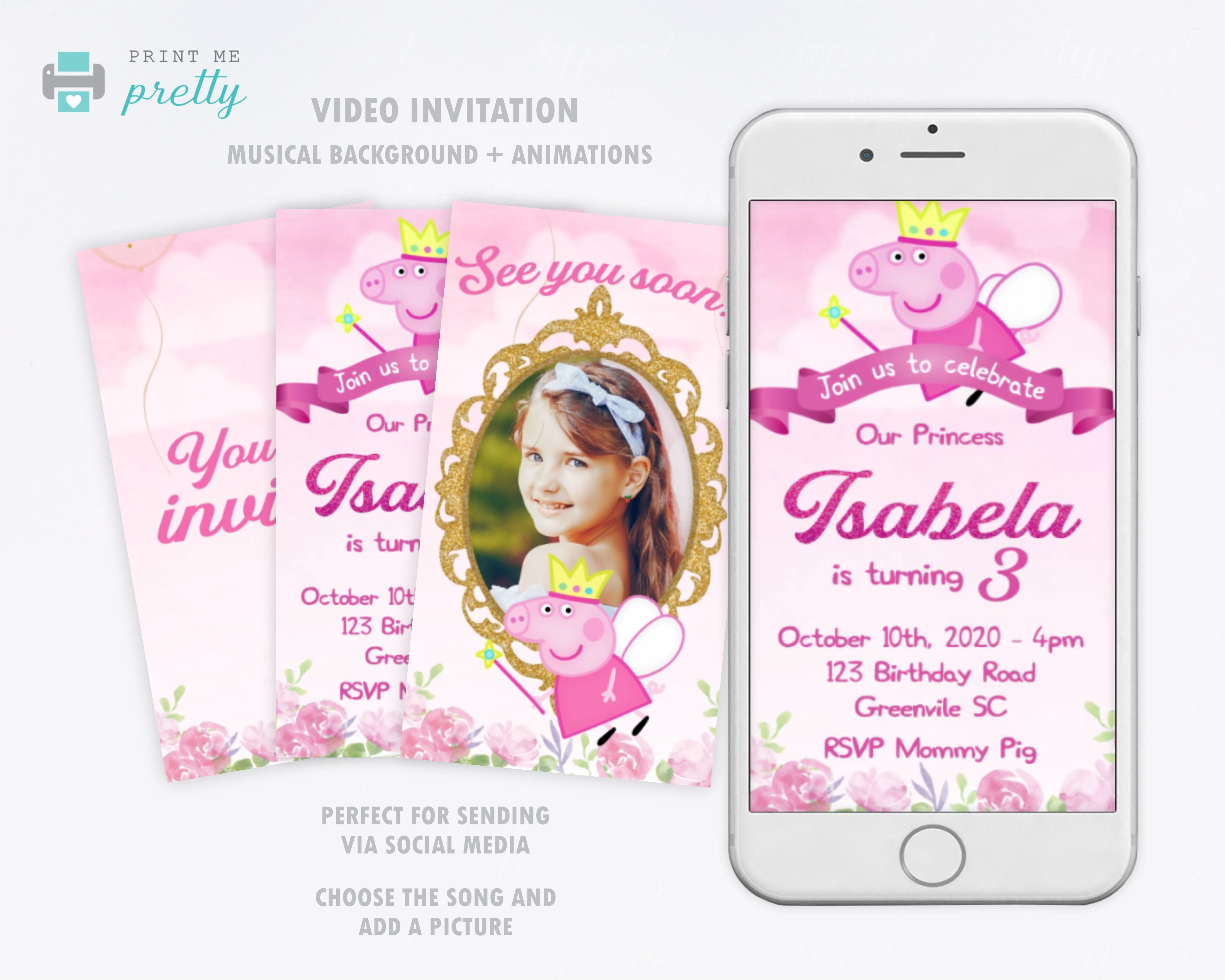 Princess Peppa Pig Video Invitation – Easy Inviting