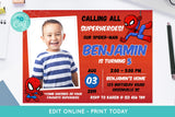 Chibi Spiderman Birthday Invitation