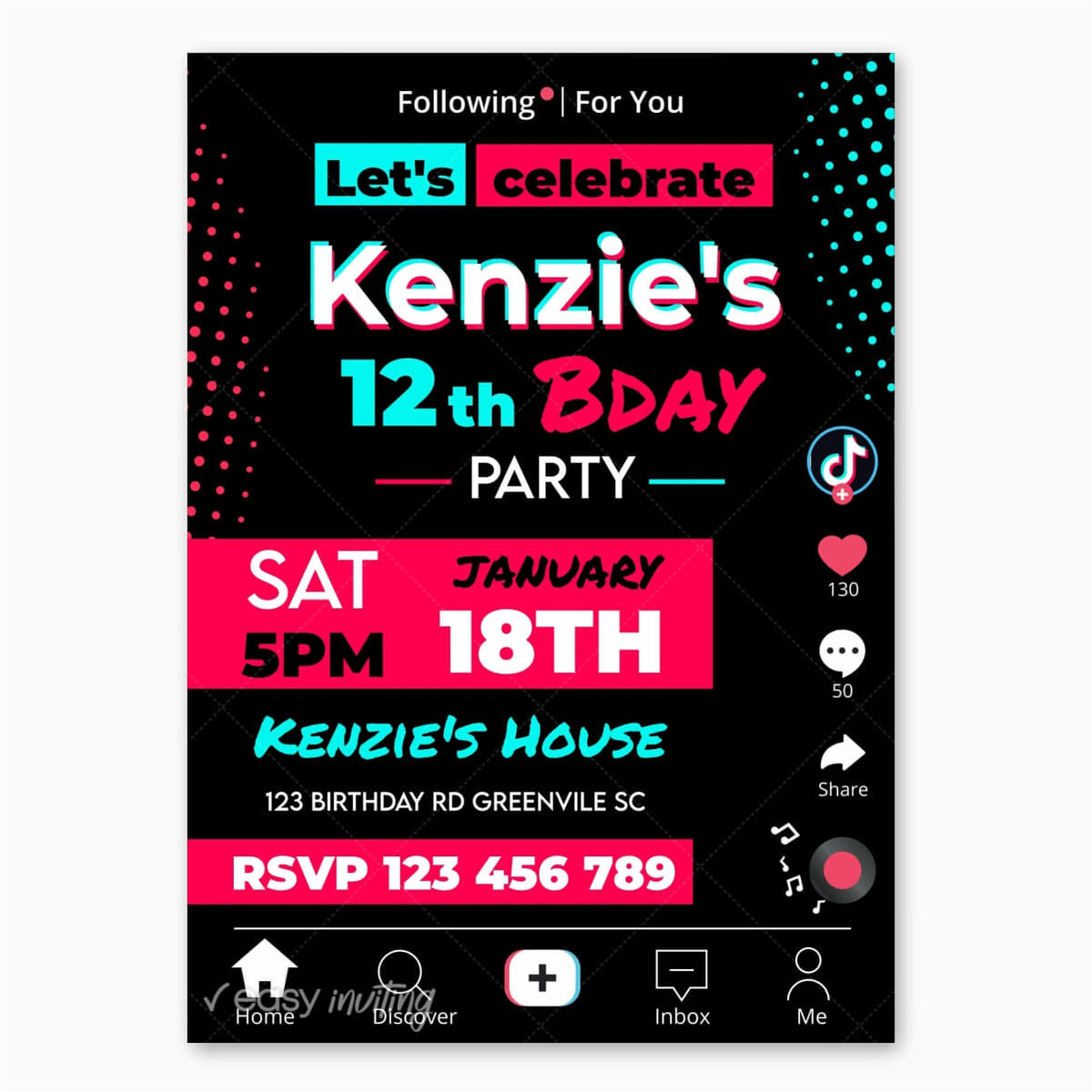 Tik Tok Birthday Invitation – Easy Inviting