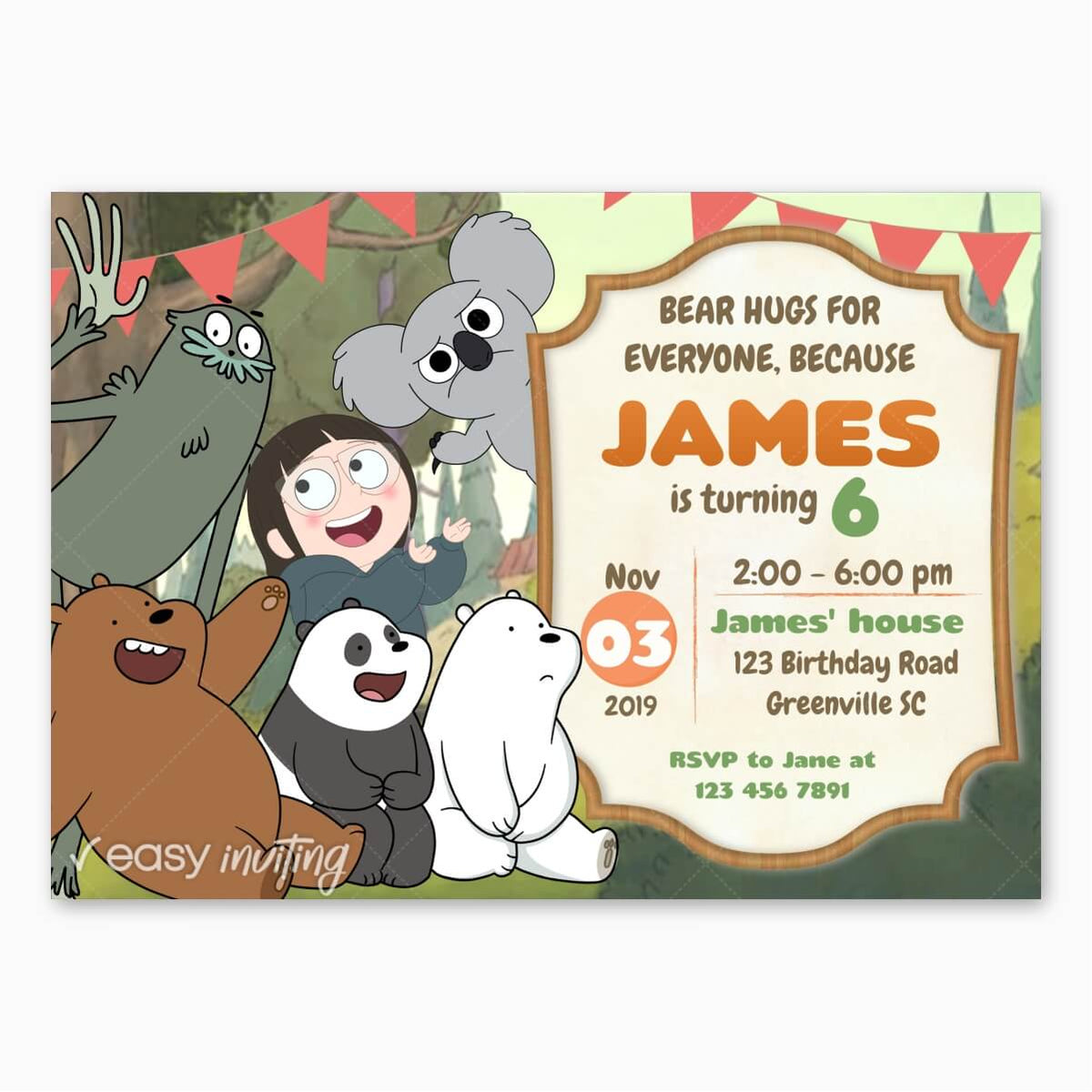 Care Bear Text Invite, Care Bear Birthday, Care Bear Digital Text, Care  Bear Birthday Party, Customizable Digital Invite 