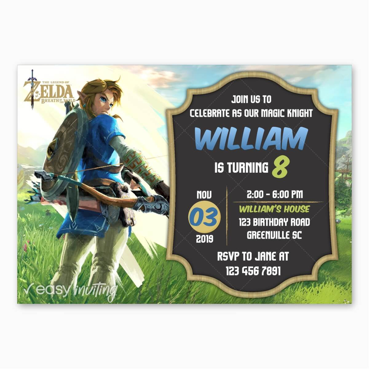 The Legend of Zelda Thank You Tags for Party Favors Qty 8 